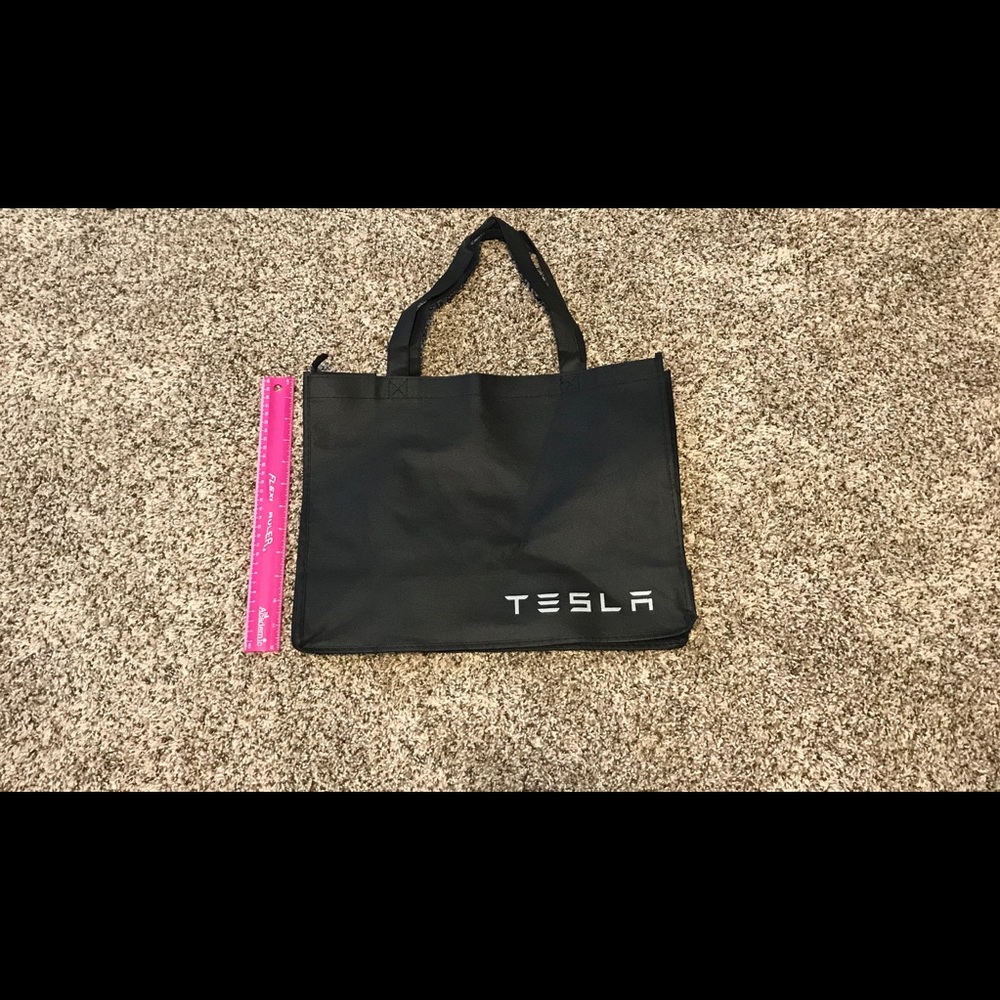 12in height by 15in width TESLA tote bag